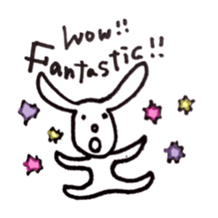 Deadpan white rabbit sticker #8422574
