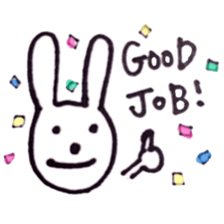 Deadpan white rabbit sticker #8422575