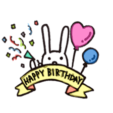 Deadpan white rabbit sticker #8422576