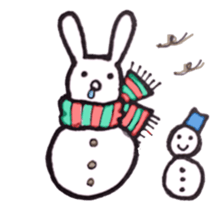 Deadpan white rabbit sticker #8422578