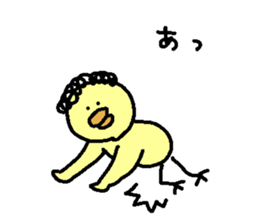 Naturally curly hair of birds sticker #8428943