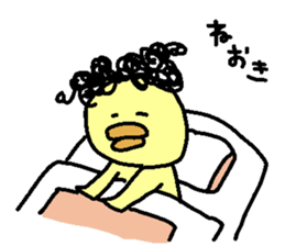 Naturally curly hair of birds sticker #8428951