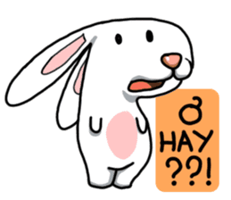 Unruly cute bunny sticker #8429185