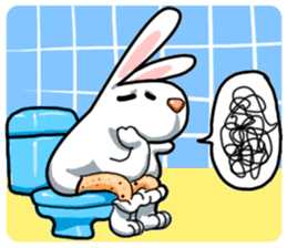 Unruly cute bunny sticker #8429195