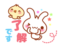 Rabbit, Chick polite language sticker sticker #8430323