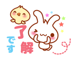 Rabbit, Chick polite language sticker sticker #8430323