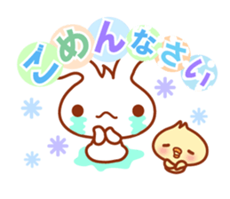 Rabbit, Chick polite language sticker sticker #8430326