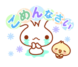 Rabbit, Chick polite language sticker sticker #8430326