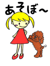 toy poodle sora and pretty girl sticker #8431810