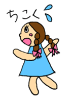 Girl braids with ribbon sticker #8431860