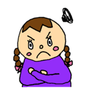 Girl braids with ribbon sticker #8431869