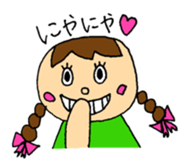 Girl braids with ribbon sticker #8431874