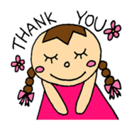 Girl braids with ribbon sticker #8431877