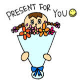 Girl braids with ribbon sticker #8431879