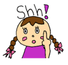 Girl braids with ribbon sticker #8431883