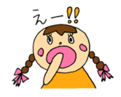 Girl braids with ribbon sticker #8431885