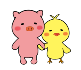 Piyo-kun & Bu-chan: episode1 sticker #8432360