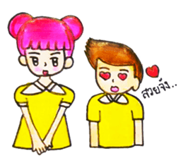 Pink Hair Girl by KidG6 sticker #8438220