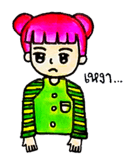 Pink Hair Girl by KidG6 sticker #8438221