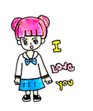 Pink Hair Girl by KidG6 sticker #8438223