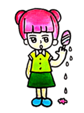 Pink Hair Girl by KidG6 sticker #8438224