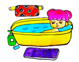 Pink Hair Girl by KidG6 sticker #8438225