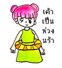 Pink Hair Girl by KidG6 sticker #8438228