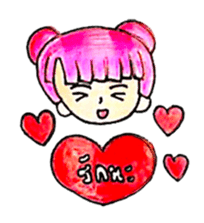 Pink Hair Girl by KidG6 sticker #8438229