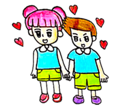 Pink Hair Girl by KidG6 sticker #8438231