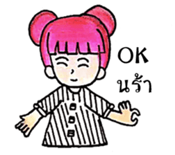Pink Hair Girl by KidG6 sticker #8438232