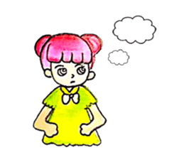 Pink Hair Girl by KidG6 sticker #8438236