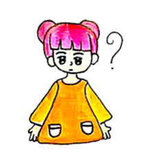 Pink Hair Girl by KidG6 sticker #8438238