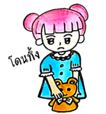 Pink Hair Girl by KidG6 sticker #8438242