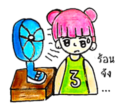 Pink Hair Girl by KidG6 sticker #8438245