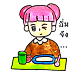 Pink Hair Girl by KidG6 sticker #8438247