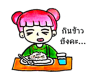 Pink Hair Girl by KidG6 sticker #8438248