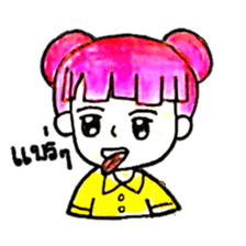 Pink Hair Girl by KidG6 sticker #8438249