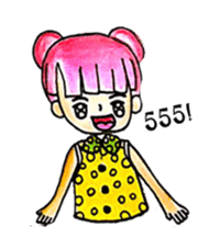 Pink Hair Girl by KidG6 sticker #8438252