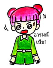 Pink Hair Girl by KidG6 sticker #8438254