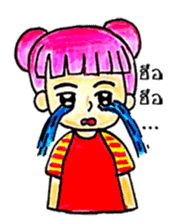 Pink Hair Girl by KidG6 sticker #8438255