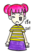 Pink Hair Girl by KidG6 sticker #8438256