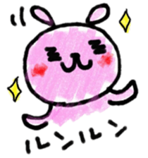 Cute rabbit face sticker #8440540