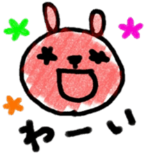 Cute rabbit face sticker #8440542