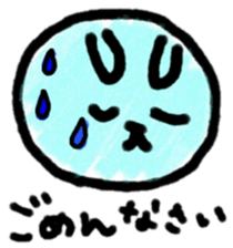 Cute rabbit face sticker #8440545