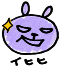 Cute rabbit face sticker #8440557