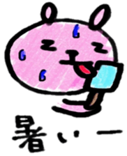 Cute rabbit face sticker #8440570