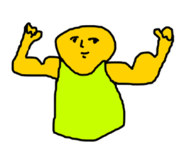yellow muscle sticker sticker #8442700