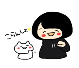 Maki-Chan and cat Fukushima dialect sticker #8444381