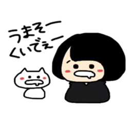 Maki-Chan and cat Fukushima dialect sticker #8444392