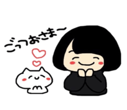 Maki-Chan and cat Fukushima dialect sticker #8444393